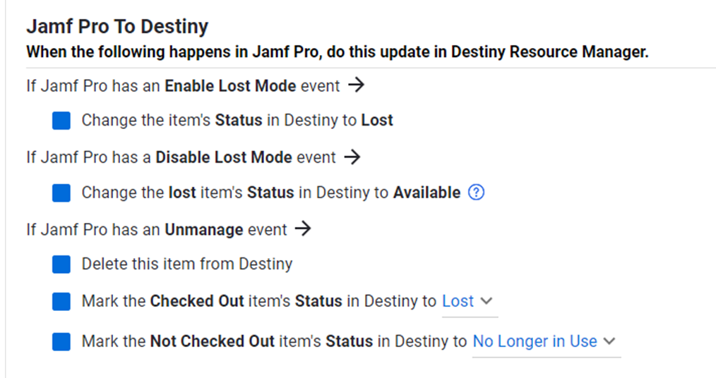 Destiny to Jamf Pro rules